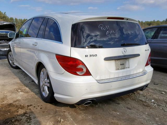 4JGCB65E19A091734 - 2009 MERCEDES-BENZ R 350 4MAT WHITE photo 3