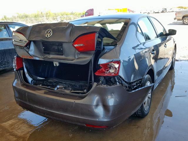 3VW2K7AJ9BM066269 - 2011 VOLKSWAGEN JETTA BASE CHARCOAL photo 4