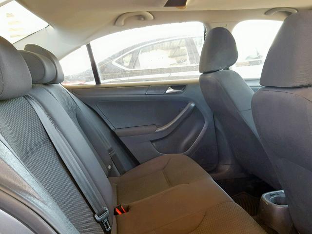 3VW2K7AJ9BM066269 - 2011 VOLKSWAGEN JETTA BASE CHARCOAL photo 6