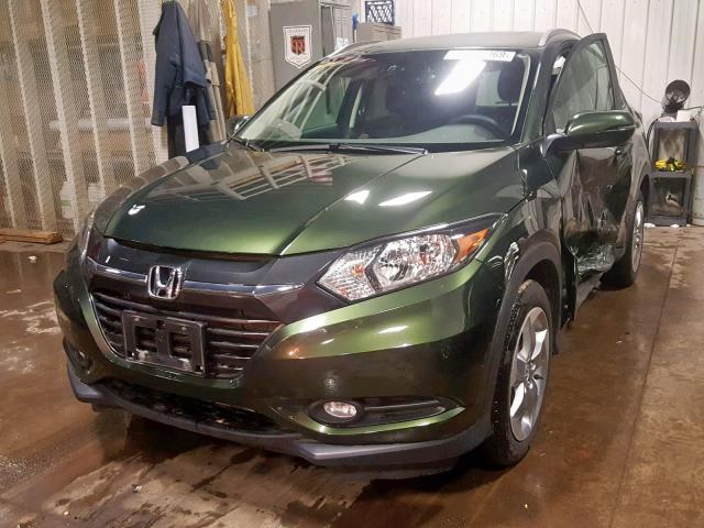 3CZRU6H76HM730143 - 2017 HONDA HR-V EXL GREEN photo 2