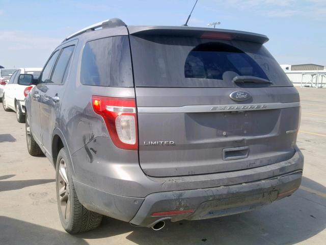 1FM5K7F82DGC34848 - 2013 FORD EXPLORER L CHARCOAL photo 3