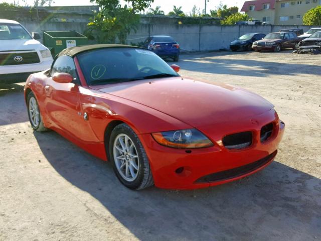 4USBT33584LS51498 - 2004 BMW Z4 2.5 RED photo 1