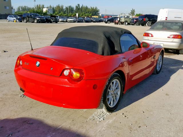 4USBT33584LS51498 - 2004 BMW Z4 2.5 RED photo 4