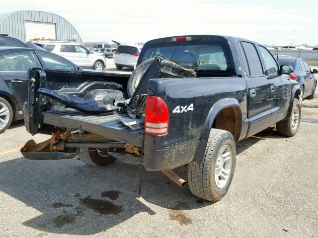 1D7HG38N63S368276 - 2003 DODGE DAKOTA QUA BLACK photo 4