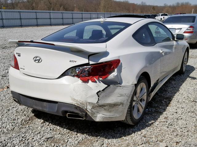 KMHHT6KD5AU003852 - 2010 HYUNDAI GENESIS CO WHITE photo 4