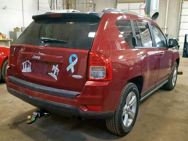 1J4NF1FB1BD164821 - 2011 JEEP COMPASS SP RED photo 4