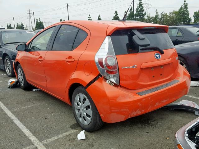 JTDKDTB38D1052112 - 2013 TOYOTA PRIUS C ORANGE photo 3