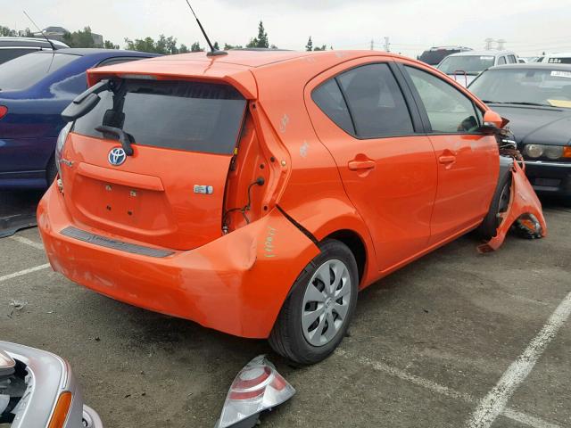 JTDKDTB38D1052112 - 2013 TOYOTA PRIUS C ORANGE photo 4