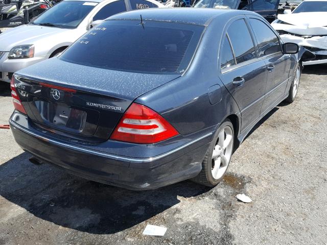 WDBRF40J65F585739 - 2005 MERCEDES-BENZ C 230K SPO BLUE photo 4