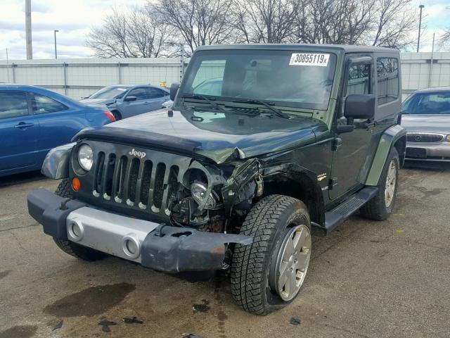 1J8FA54148L637967 - 2008 JEEP WRANGLER S GREEN photo 2