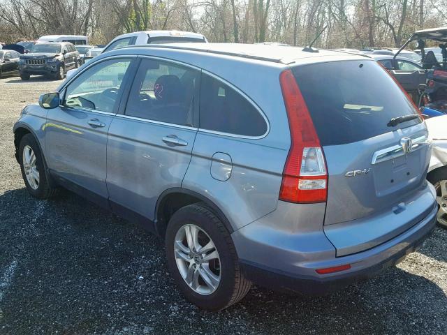 5J6RE4H74BL050381 - 2011 HONDA CR-V EXL BLUE photo 3