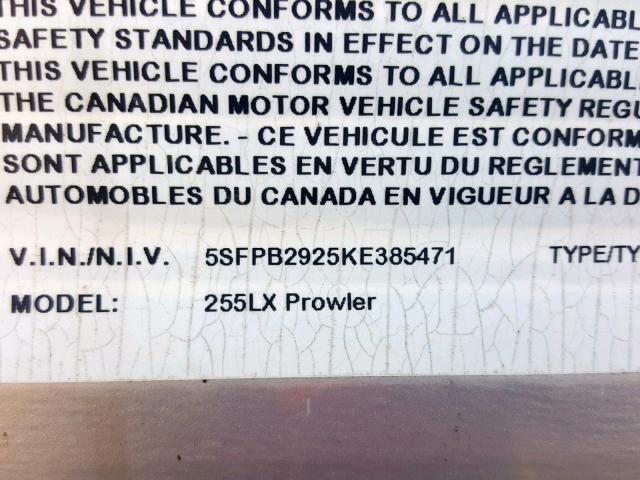 5SFPB2925KE385471 - 2019 HEART LAND PROWLER GRAY photo 10