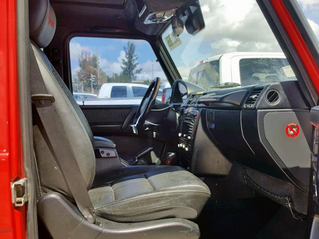 WDCYR49E52X129130 - 2002 MERCEDES-BENZ G 500 RED photo 5