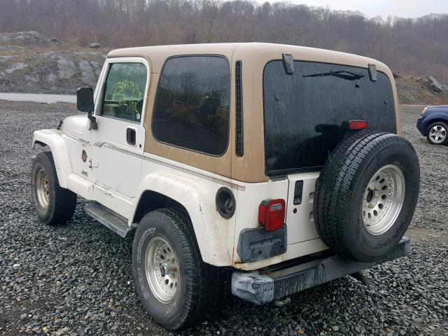 1J4FA59S21P317192 - 2001 JEEP WRANGLER / WHITE photo 3