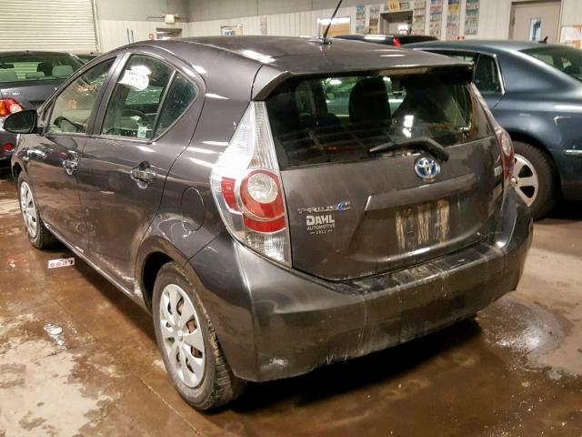 JTDKDTB33C1001079 - 2012 TOYOTA PRIUS C GRAY photo 3