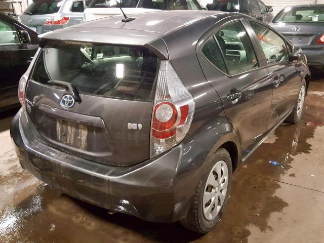 JTDKDTB33C1001079 - 2012 TOYOTA PRIUS C GRAY photo 4