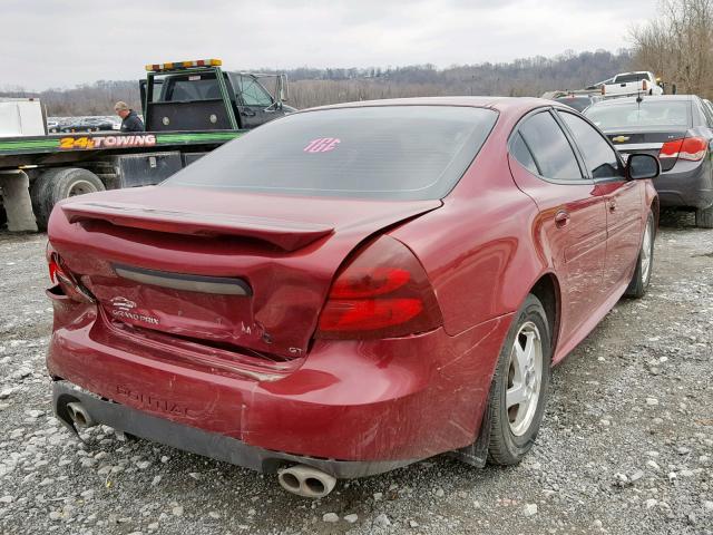 2G2WP522741273727 - 2004 PONTIAC GRAND PRIX BURGUNDY photo 4