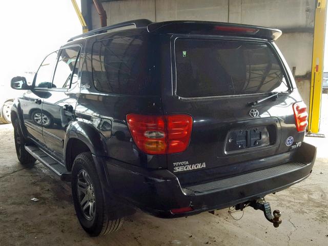 5TDZT38A74S228237 - 2004 TOYOTA SEQUOIA LI BLACK photo 3