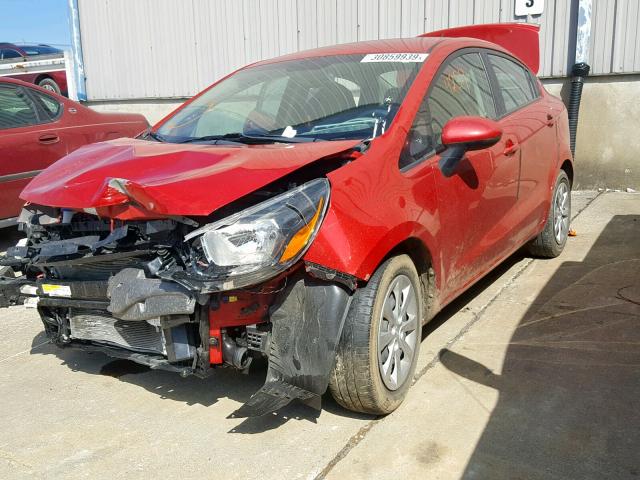 KNADM4A34E6367698 - 2014 KIA RIO LX MAROON photo 2