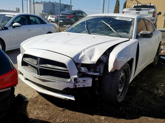 2C3CDXHGXEH173639 - 2014 DODGE CHARGER SX WHITE photo 2