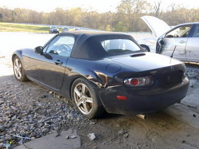 JM1NC25F170125766 - 2007 MAZDA MX-5 MIATA BLACK photo 3