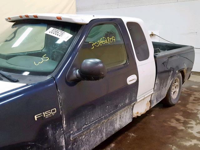 2FTZX1764WCB18699 - 1998 FORD F150 BLUE photo 9