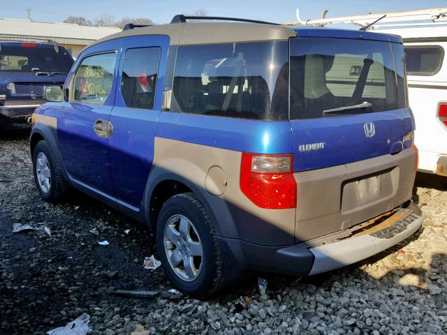 5J6YH28644L034912 - 2004 HONDA ELEMENT EX BLUE photo 3