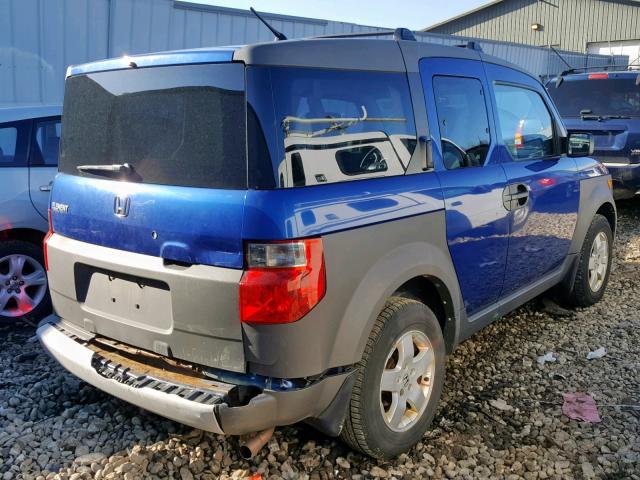 5J6YH28644L034912 - 2004 HONDA ELEMENT EX BLUE photo 4