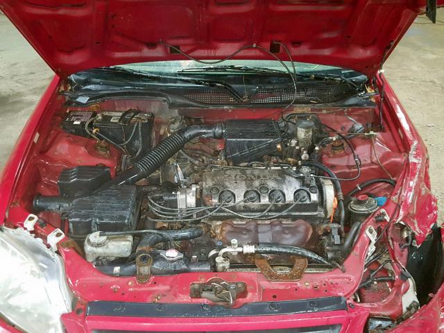 1HGEJ6224XL061639 - 1999 HONDA CIVIC DX RED photo 7