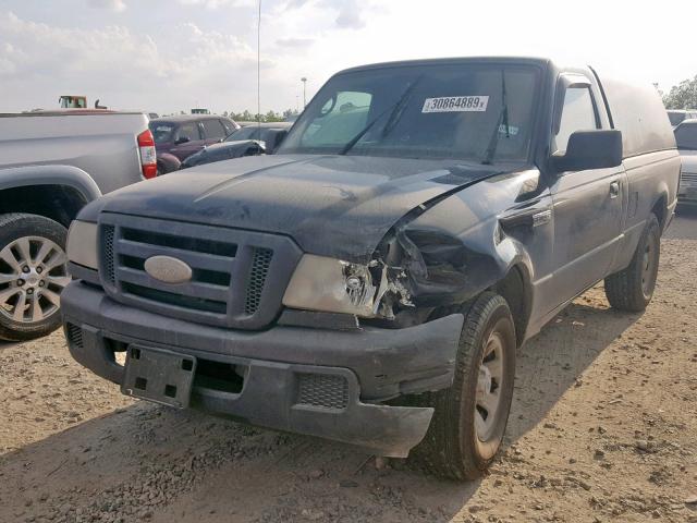 1FTYR10D87PA10763 - 2007 FORD RANGER BLACK photo 2