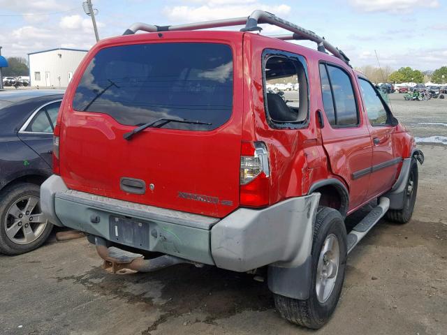 5N1ED28Y91C501433 - 2001 NISSAN XTERRA XE RED photo 4