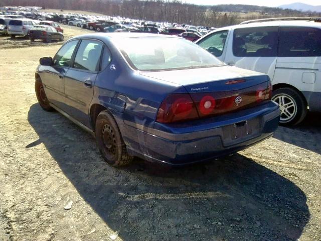 2G1WF52E839188610 - 2003 CHEVROLET IMPALA BLUE photo 3