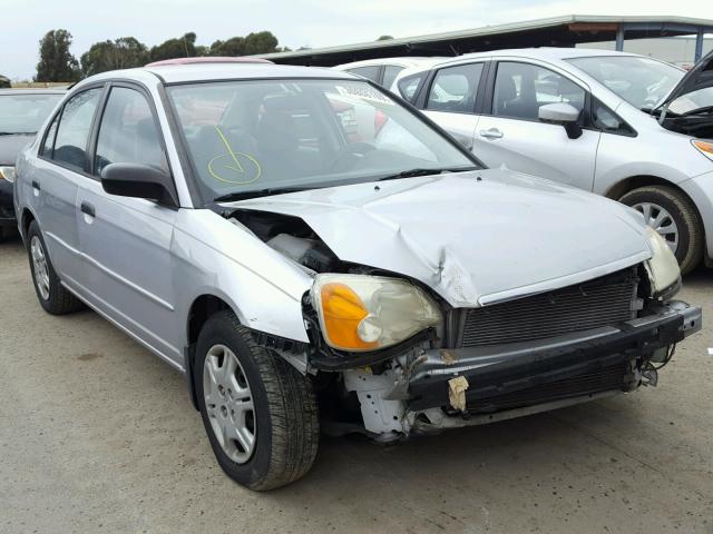 1HGES16591L073233 - 2001 HONDA CIVIC LX SILVER photo 1