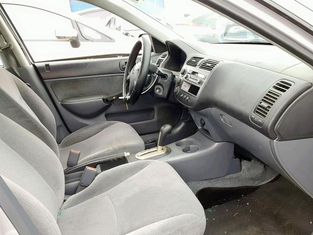 1HGES16591L073233 - 2001 HONDA CIVIC LX SILVER photo 5