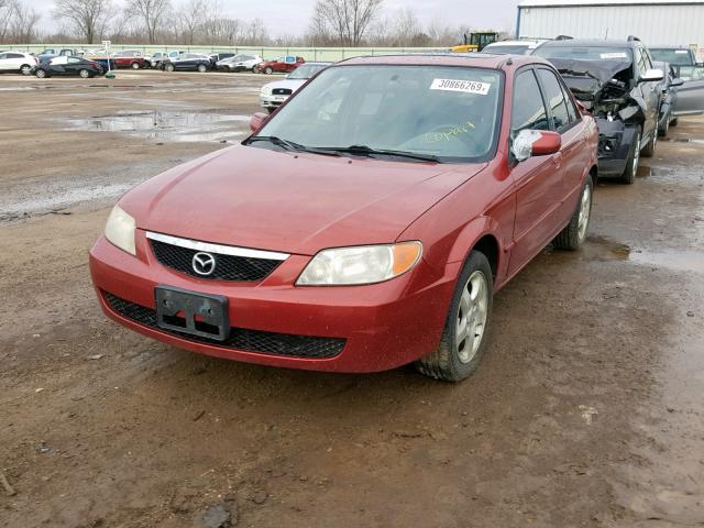 JM1BJ225210469246 - 2001 MAZDA PROTEGE LX MAROON photo 2