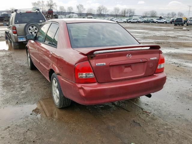 JM1BJ225210469246 - 2001 MAZDA PROTEGE LX MAROON photo 3