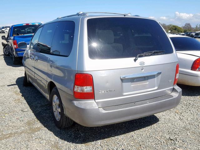 KNDUP131246559169 - 2004 KIA SEDONA EX SILVER photo 3