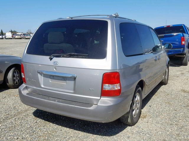 KNDUP131246559169 - 2004 KIA SEDONA EX SILVER photo 4