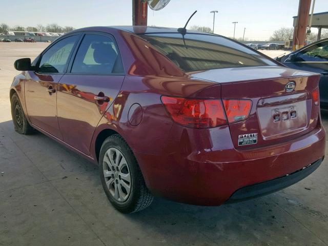 KNAFU4A25D5732698 - 2013 KIA FORTE EX RED photo 3