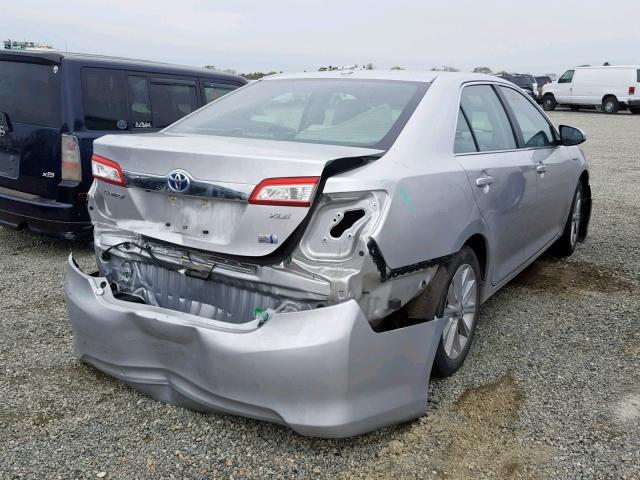 4T1BD1FK4EU101971 - 2014 TOYOTA CAMRY HYBR SILVER photo 4