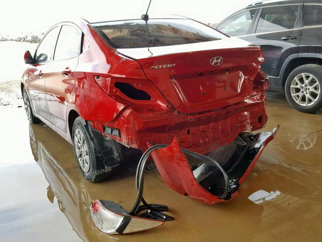 KMHCT4AE7GU970769 - 2016 HYUNDAI ACCENT SE RED photo 3