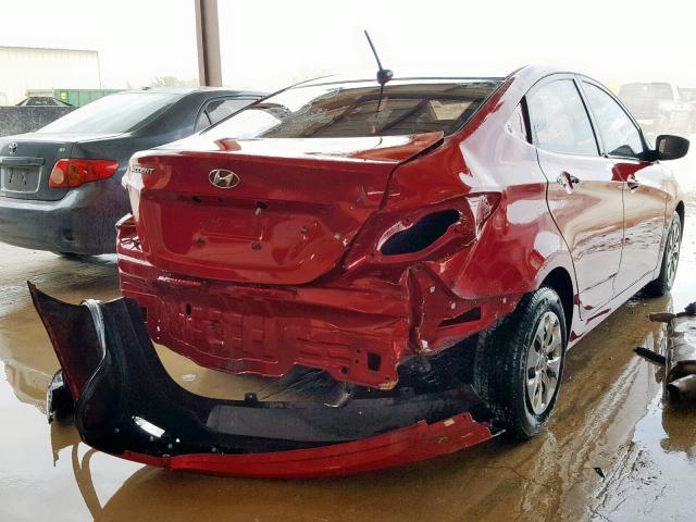 KMHCT4AE7GU970769 - 2016 HYUNDAI ACCENT SE RED photo 4