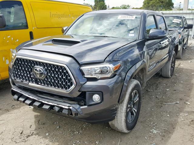5TFCZ5ANXKX171147 - 2019 TOYOTA TACOMA DOU GRAY photo 2