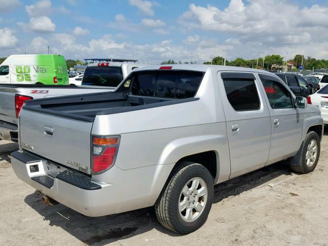 2HJYK164X6H547158 - 2006 HONDA RIDGELINE SILVER photo 4