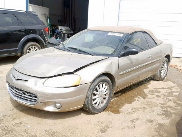 1C3EL55R92N171115 - 2002 CHRYSLER SEBRING LX GOLD photo 2