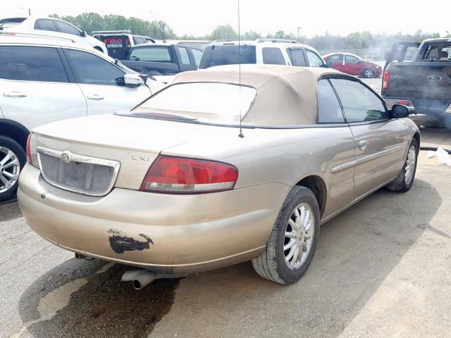 1C3EL55R92N171115 - 2002 CHRYSLER SEBRING LX GOLD photo 4