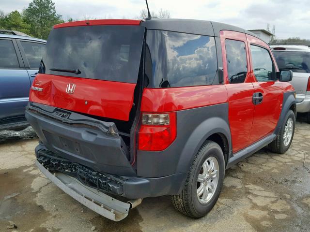 5J6YH18606L006182 - 2006 HONDA ELEMENT EX RED photo 4