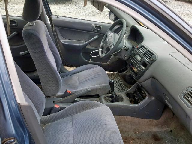 1HGEJ6525TL013640 - 1996 HONDA CIVIC DX BLUE photo 5