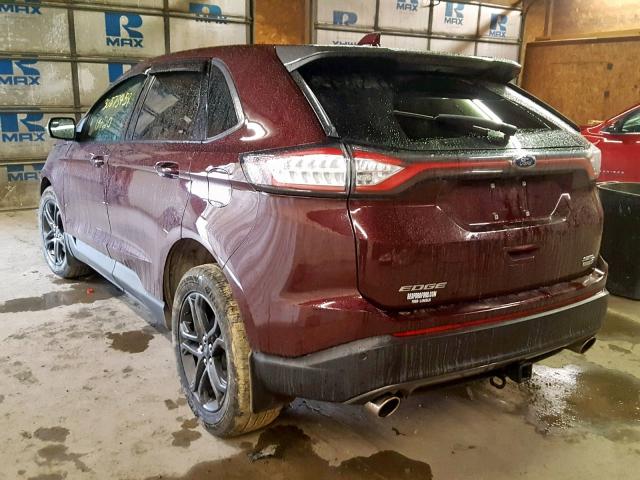 2FMPK4J91JBC05626 - 2018 FORD EDGE SEL BURGUNDY photo 3