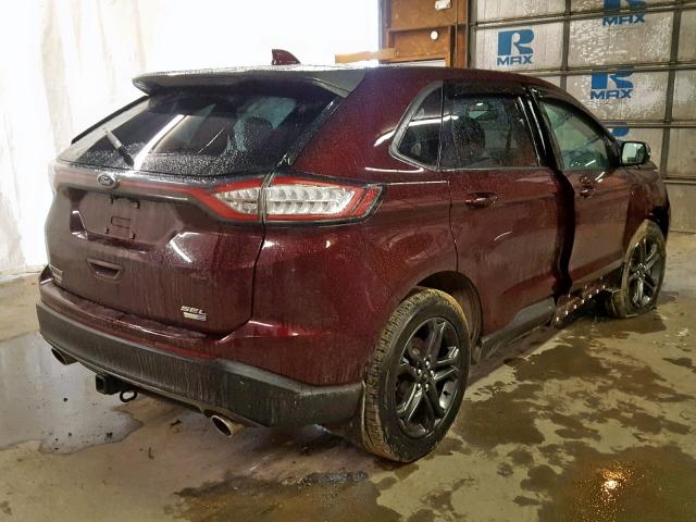 2FMPK4J91JBC05626 - 2018 FORD EDGE SEL BURGUNDY photo 4